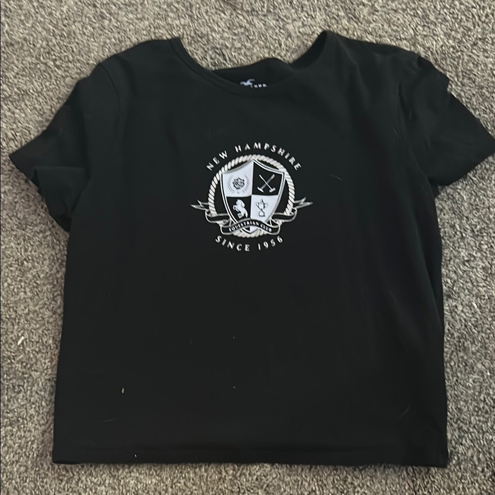 Hollister Black Short Sleeve Tee with Logo